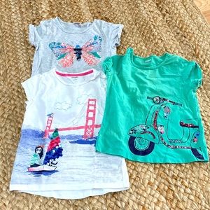 Gymboree Kids Short Sleeve Tees - Butterfly, Bridge, Scooter Designs